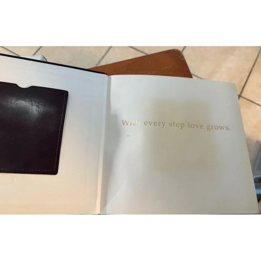Our Journey Photo Album Faux Leather Burgundy Gold Lettering with Gift Box